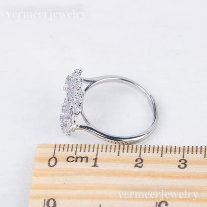 r010824 DIY 7-8mm Natural Freshwater pearl Ring accessory 925 sterling silver Adjustable size engagement jewelry ring for women