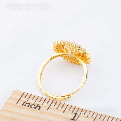 r010914 DIY 6-8mm Natural Freshwater pearl Ring accessory 925 sterling silver Adjustable size engagement jewelry ring for women