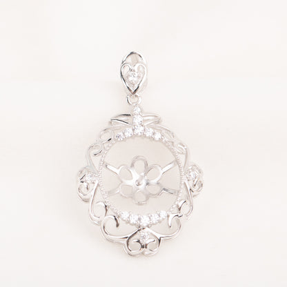 Pe010793 DIY 9-12mm Natural Freshwater pearl pendant accessory 925 sterling silver engagement jewelry necklace for women