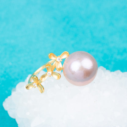 re010855DIY 9-11mm Natural Freshwater pearl Ring accessory 925 sterling silver Adjustable size engagement jewelry ring for women