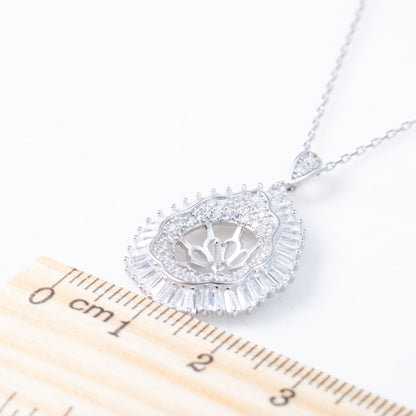 Pe010999  DIY 9-12mm Natural Freshwater pearl pendant accessory 925 sterling silver engagement jewelry necklace for women