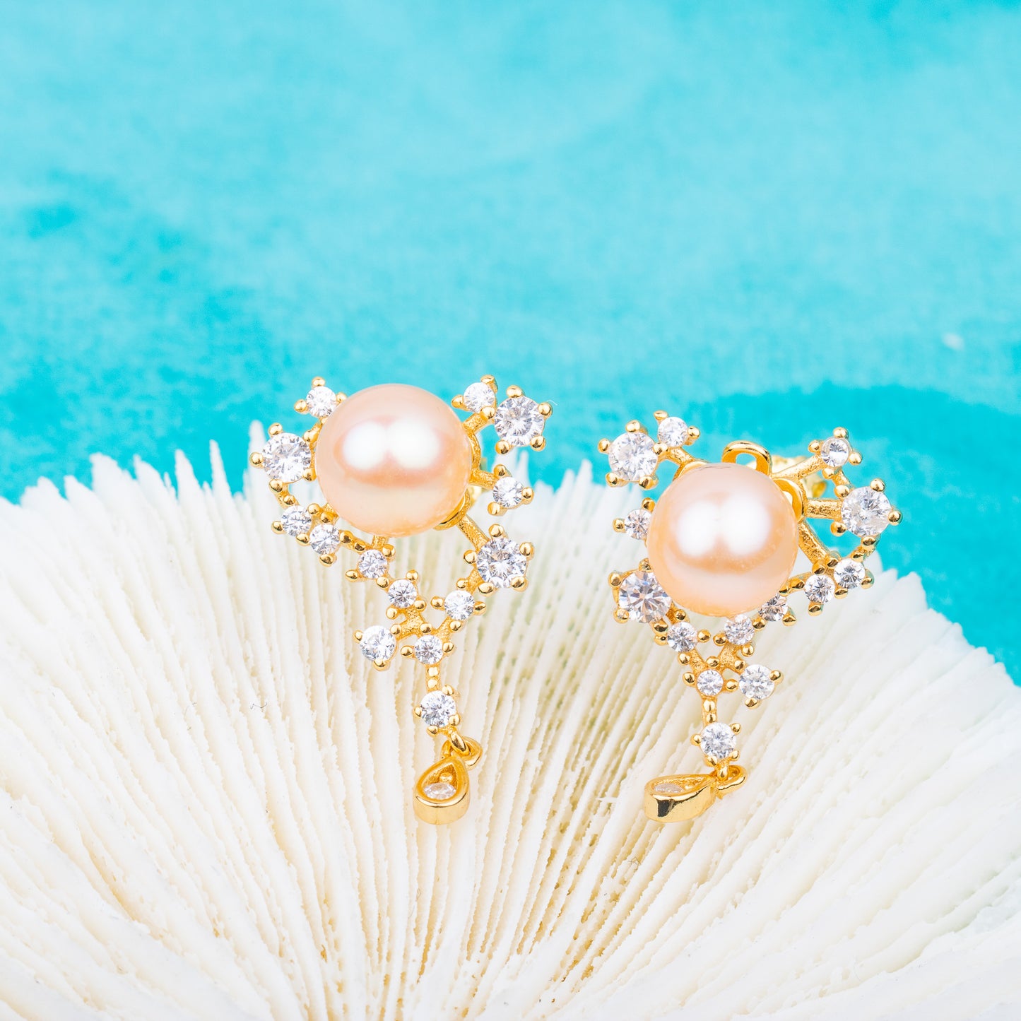 e010718 S925 pearl earring 925 sterling silver DIY 7-8mm Natural Freshwater pearl stud earring for women