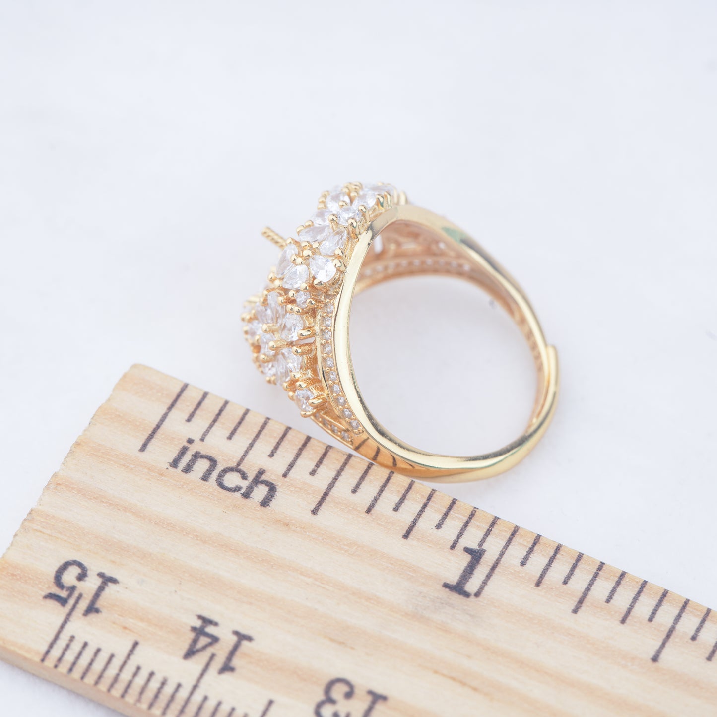 r010952 DIY 6-8mm Natural Freshwater pearl Ring accessory 925 sterling silver Adjustable size engagement jewelry ring for women