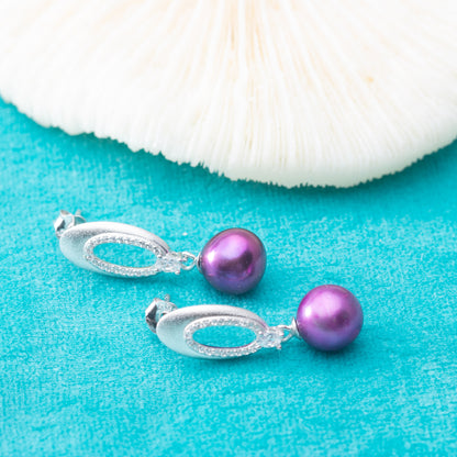 e010827S925 pearl earring 925 sterling silver DIY 7-8mm Natural Freshwater pearl stud earring for women