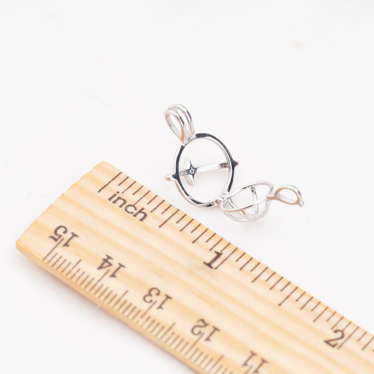 C030087 sterling silver Freshwater pearl cage pendant necklace jewelry locket for pearl party