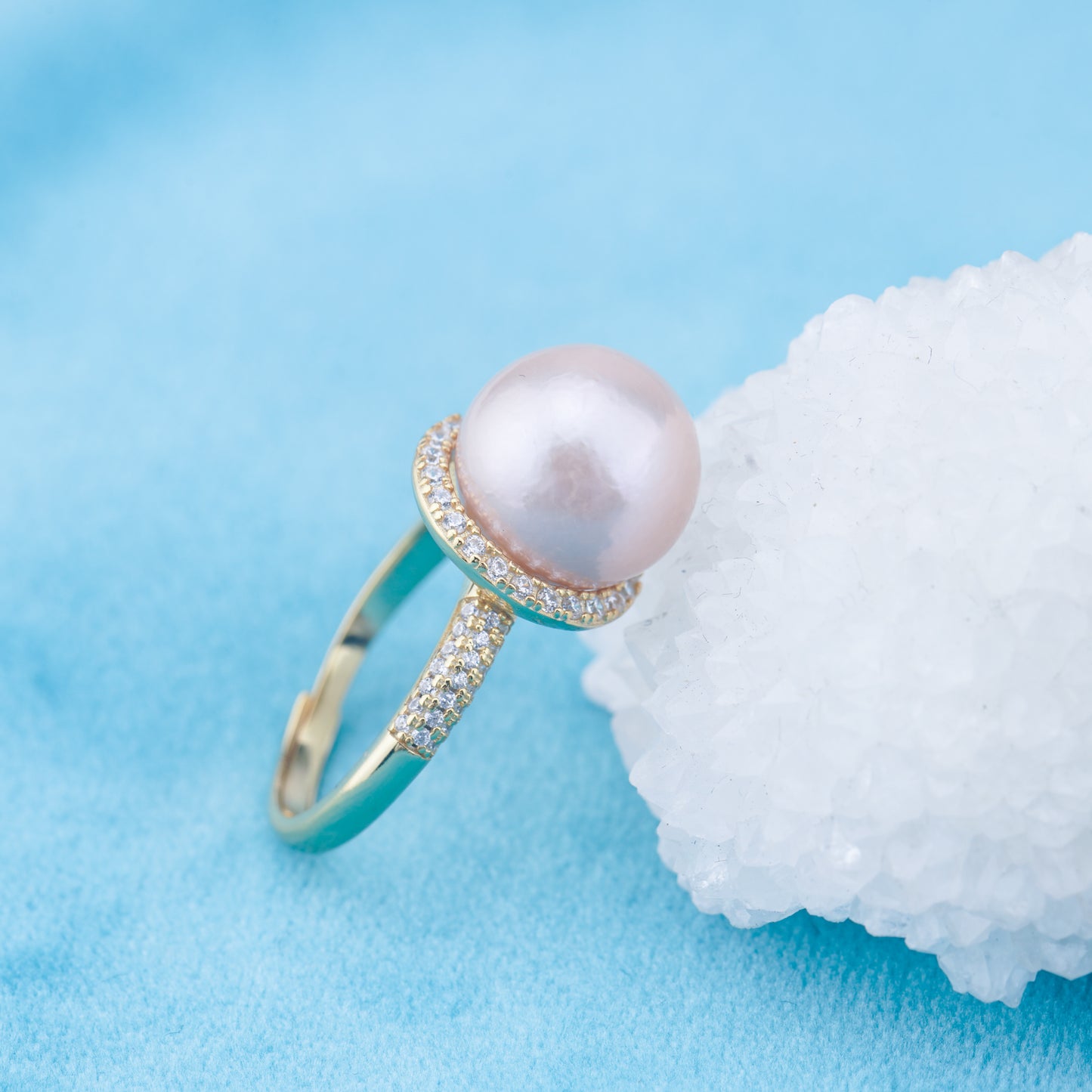 re010951 DIY 9-11mm Natural Freshwater pearl Ring accessory 925 sterling silver Adjustable size engagement ring for women