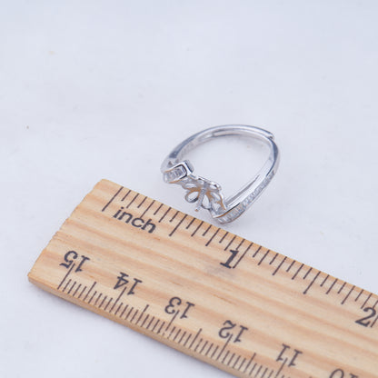 re010960 DIY 9-11mm Natural Freshwater pearl Ring accessory 925 sterling silver Adjustable size engagement ring for women