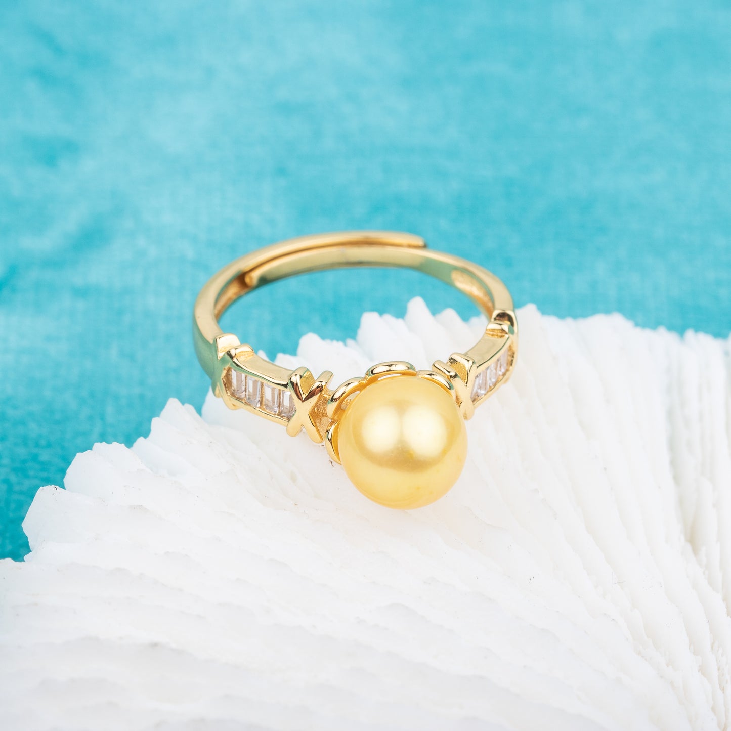 r010679 DIY 7-8mm Natural Freshwater pearl Ring accessory 925 sterling silver Adjustable size engagement jewelry ring for women