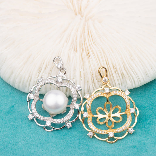 P010749 DIY 9-13mm Natural Freshwater pearl pendant accessory 925 sterling silver engagement jewelry necklace for women