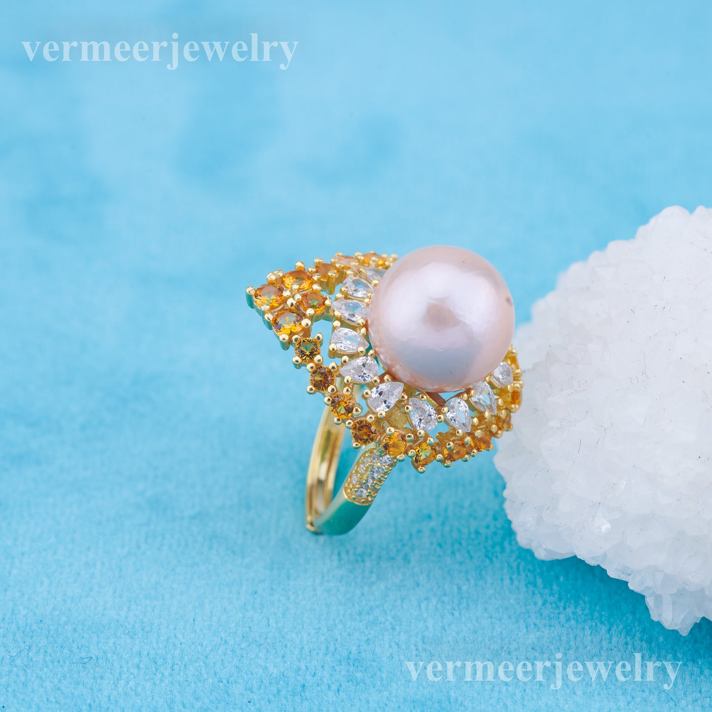 re010970 DIY 9-11mm Natural Freshwater pearl Ring accessory 925 sterling silver Adjustable size engagement ring for women