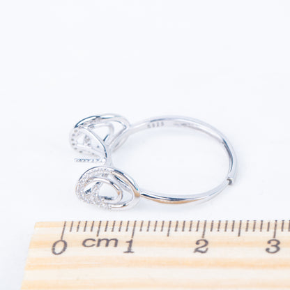 re010834DIY 9-11mm Natural Freshwater pearl Ring accessory 925 sterling silver Adjustable size engagement jewelry ring for women