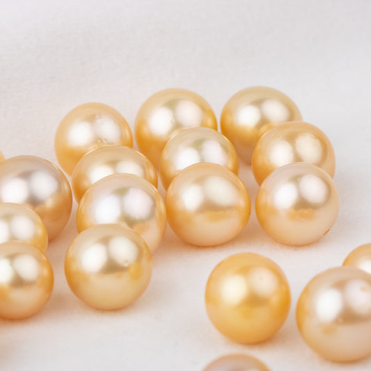 11-12mm cultured gold southsea Pearl High quality  loose seawater pearl round shape