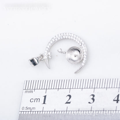 P010879 DIY 7-9mm Natural Freshwater pearl pendant accessory 925 sterling silver engagement jewelry necklace for women