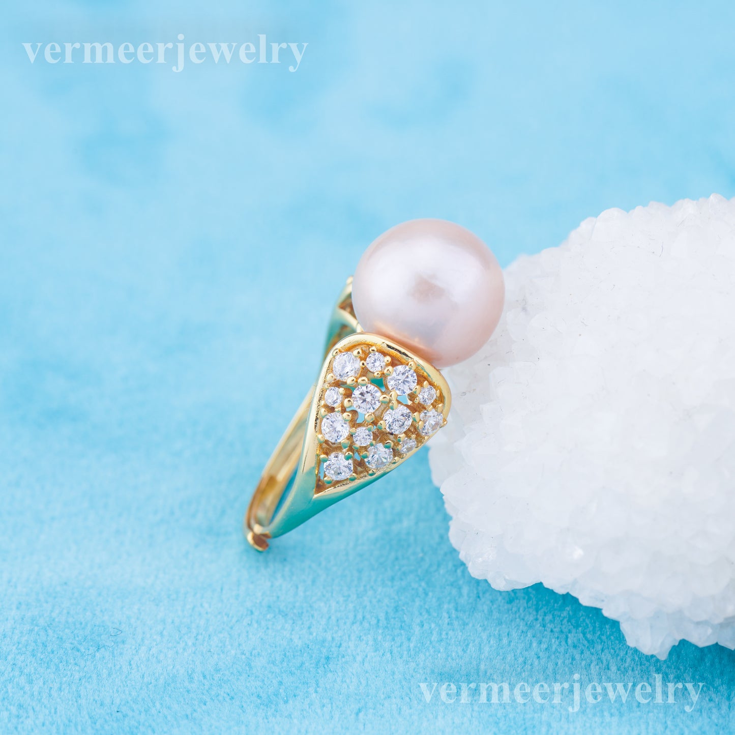 re010966 DIY 9-11mm Natural Freshwater pearl Ring accessory 925 sterling silver Adjustable size engagement ring for women