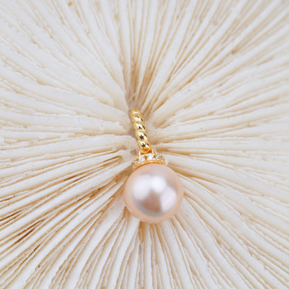 P011027 DIY 6-8mm Natural Freshwater pearl pendant accessory 925 sterling silver engagement jewelry necklace for women