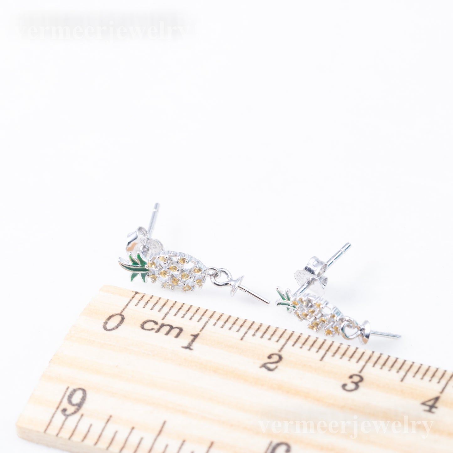 e010836 S925 pearl earring 925 sterling silver DIY 7-8mm Natural Freshwater pearl stud earring for women