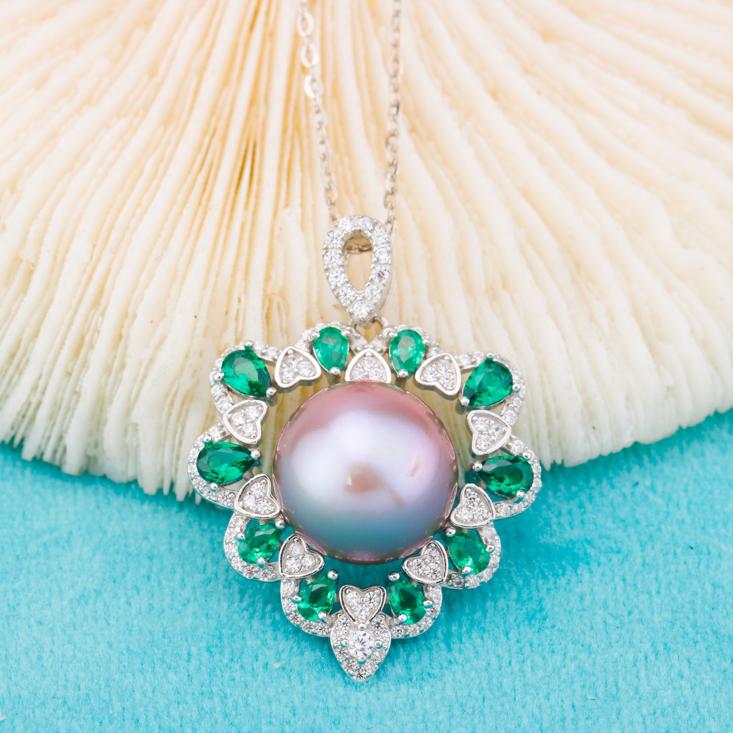 Pe011018 DIY 9-12mm Natural Freshwater pearl pendant accessory 925 sterling silver engagement jewelry necklace for women