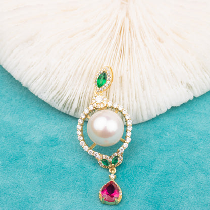 P010769 DIY 9-12mm Natural Freshwater pearl pendant accessory 925 sterling silver engagement jewelry necklace for women