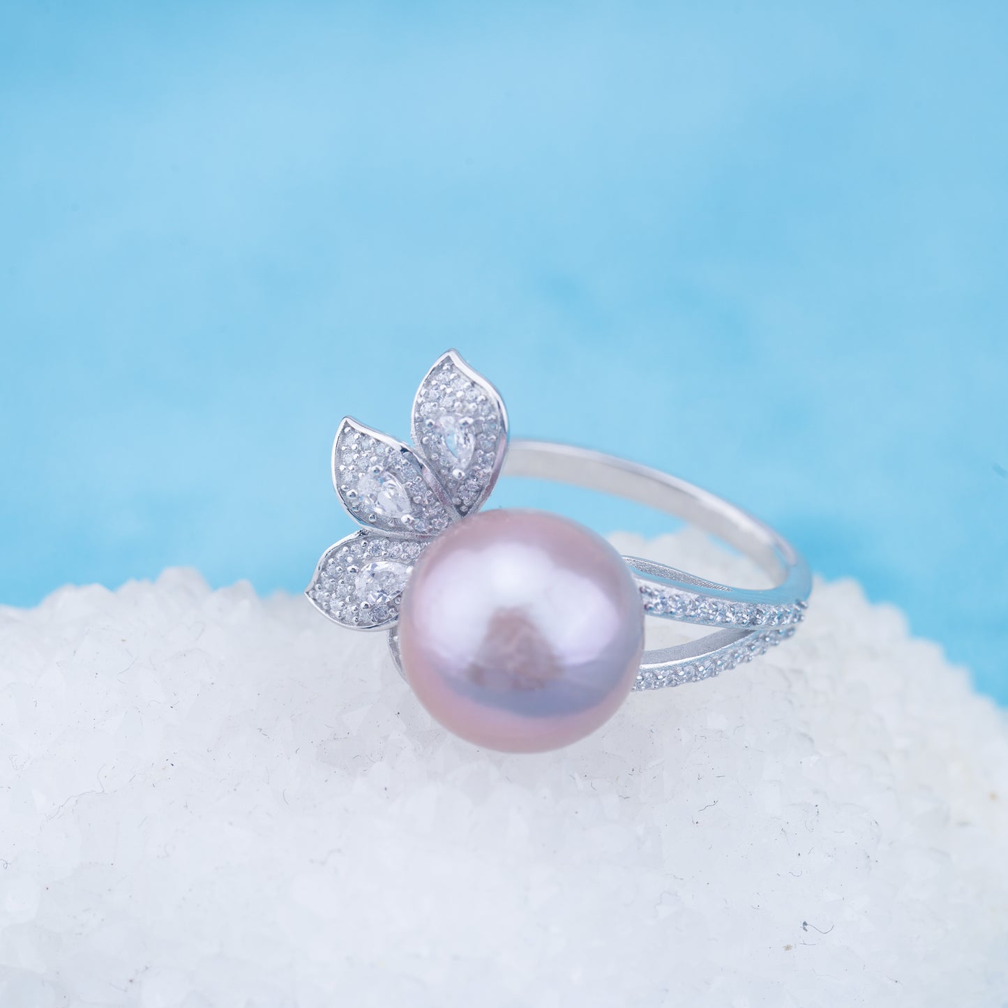 re010953 DIY 9-11mm Natural Freshwater pearl Ring accessory 925 sterling silver Adjustable size engagement ring for women