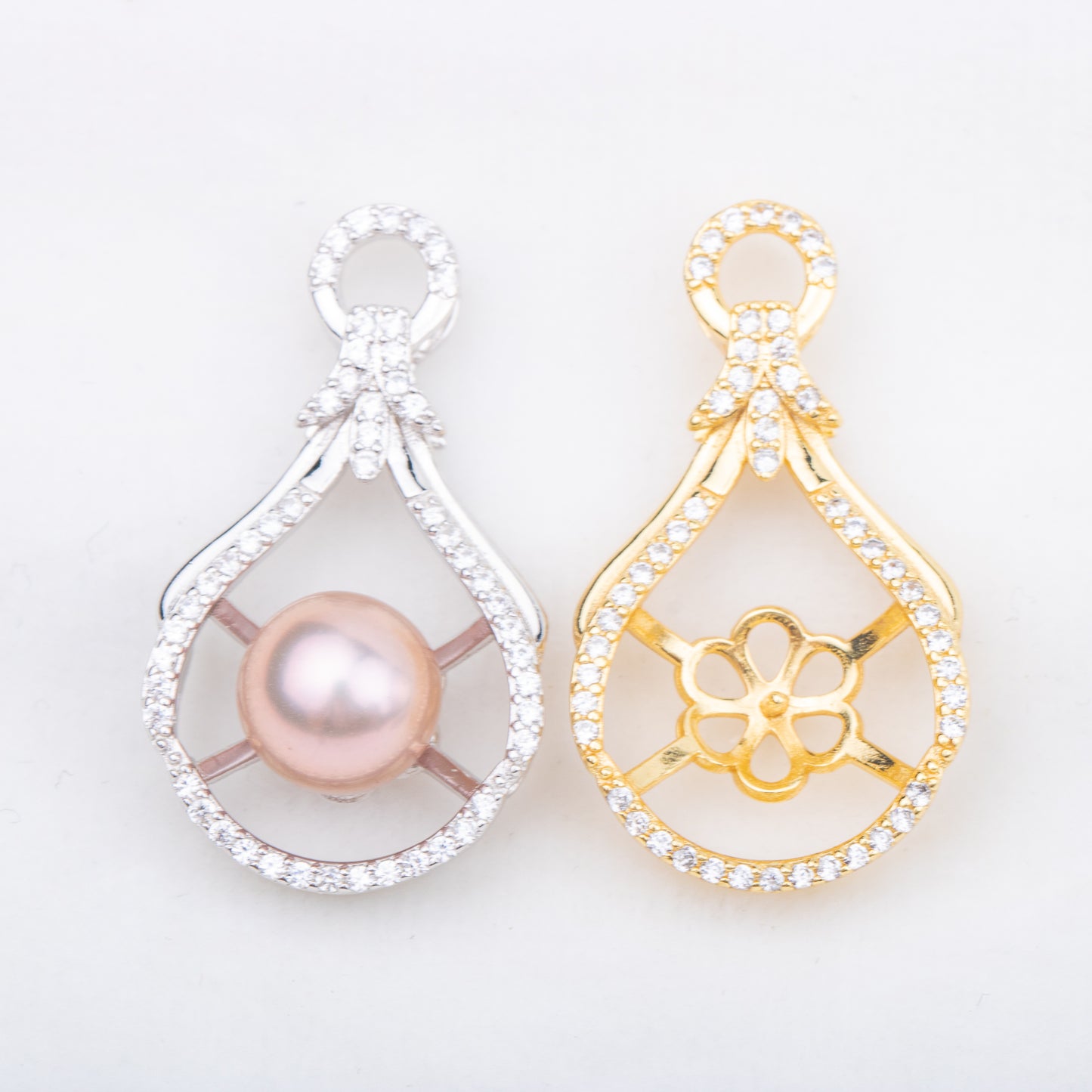 P010910  DIY 7-9mm Natural Freshwater pearl pendant accessory 925 sterling silver engagement jewelry necklace for women