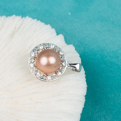 Pe010742 DIY 10-13mm Natural Freshwater pearl pendant accessory 925 sterling silver engagement jewelry necklace for women