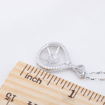 P011004 DIY 6-8mm Natural Freshwater pearl pendant accessory 925 sterling silver engagement jewelry necklace for women