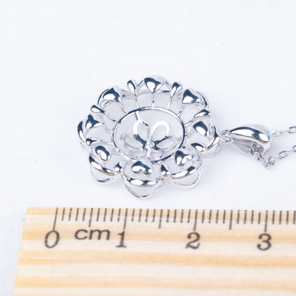 Pe01968  DIY 9-12mm Natural Freshwater pearl pendant accessory 925 sterling silver engagement jewelry necklace for women