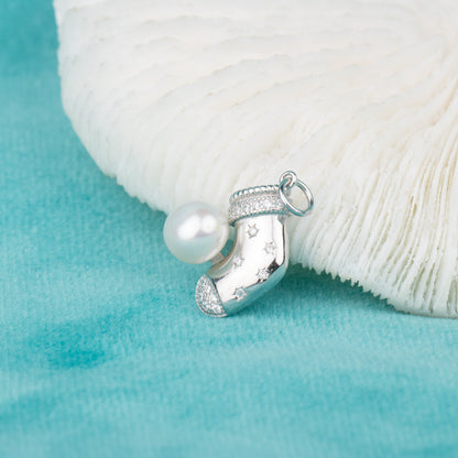 P010714 DIY 7-9mm Natural Freshwater pearl pendant accessory 925 sterling silver engagement jewelry necklace for women