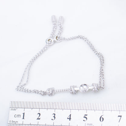 b030204 DIY 7-8mm Natural Freshwater pearl bracelet accessory 925 sterling silver adjustable chain bracelet for women