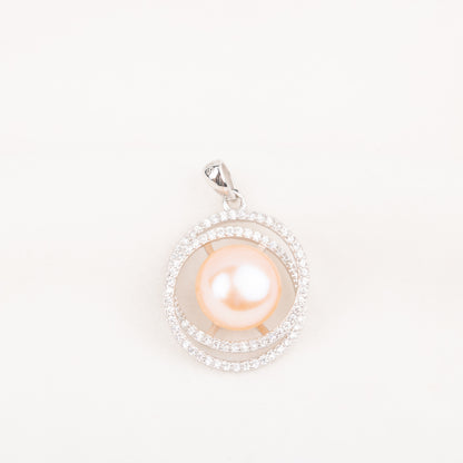 Pe010788 DIY 9-12mm Natural Freshwater pearl pendant accessory 925 sterling silver engagement jewelry necklace for women