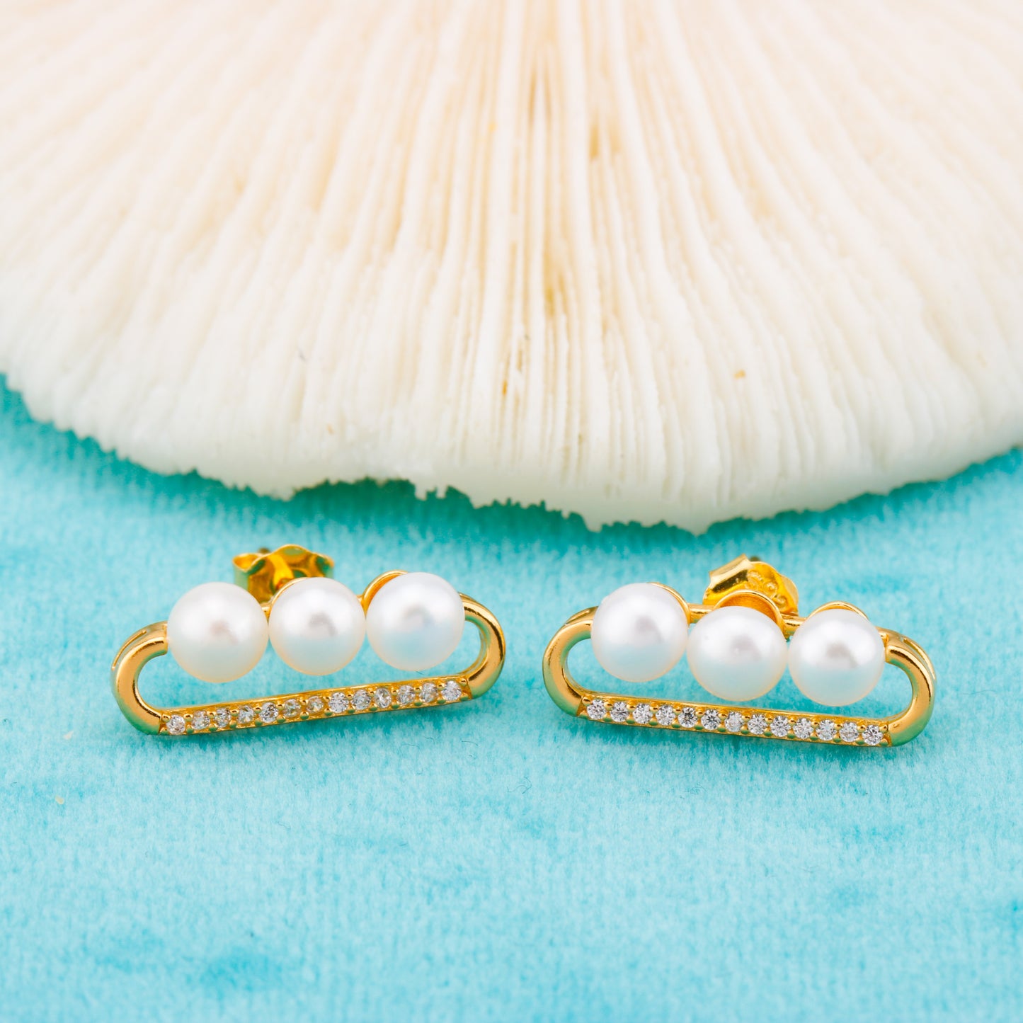 e010871 S925 pearl earring 925 sterling silver DIY 3-4mm Natural Freshwater pearl stud earring for women