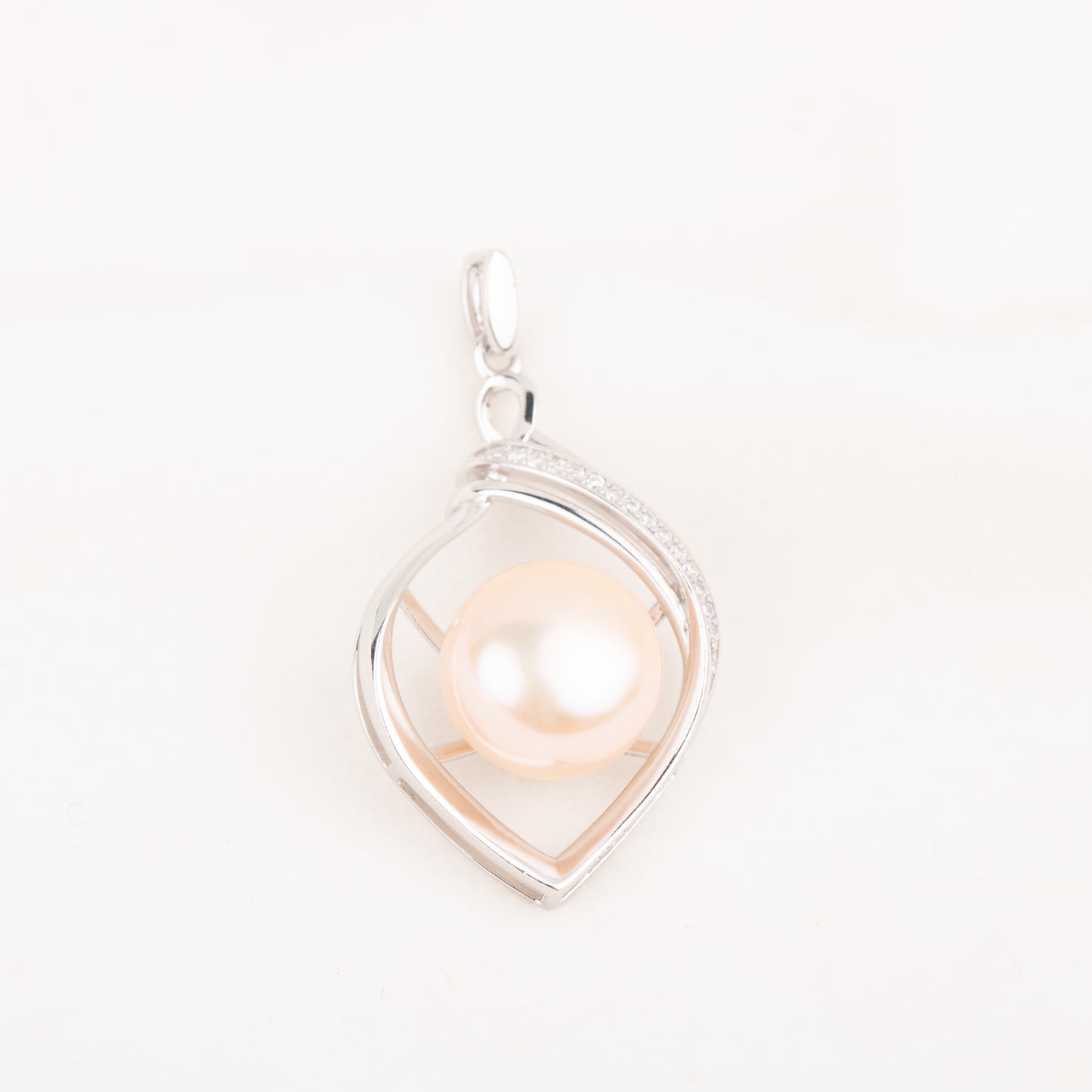 Pe010789 DIY 9-12mm Natural Freshwater pearl pendant accessory 925 sterling silver engagement jewelry necklace for women