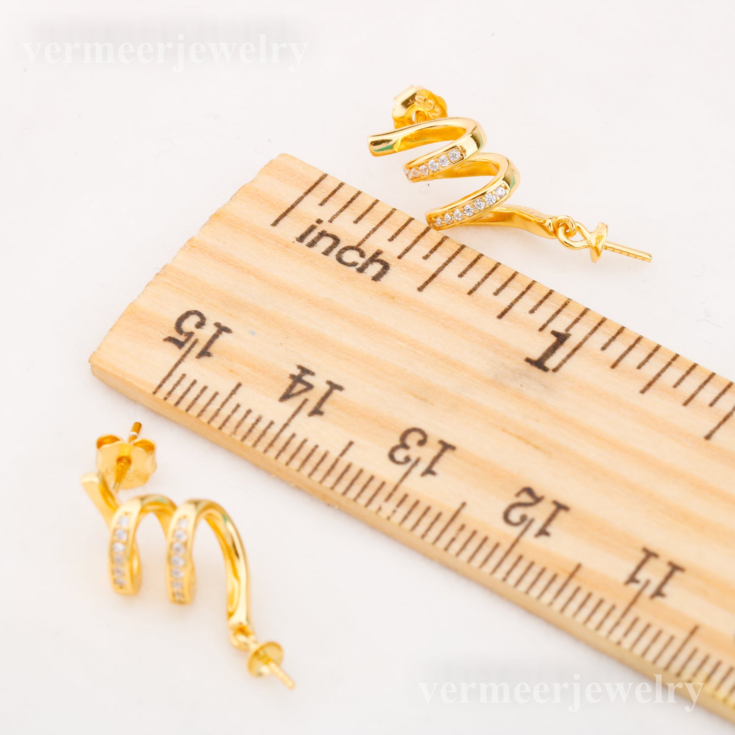 e010856 S925 pearl earring 925 sterling silver DIY 7-8mm Natural Freshwater pearl stud earring for women