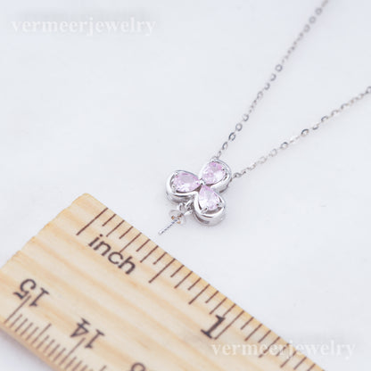 P011032 DIY 6-8mm Natural Freshwater pearl pendant accessory 925 sterling silver engagement jewelry necklace for women
