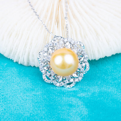 Pe01967  DIY 9-12mm Natural Freshwater pearl pendant accessory 925 sterling silver engagement jewelry necklace for women