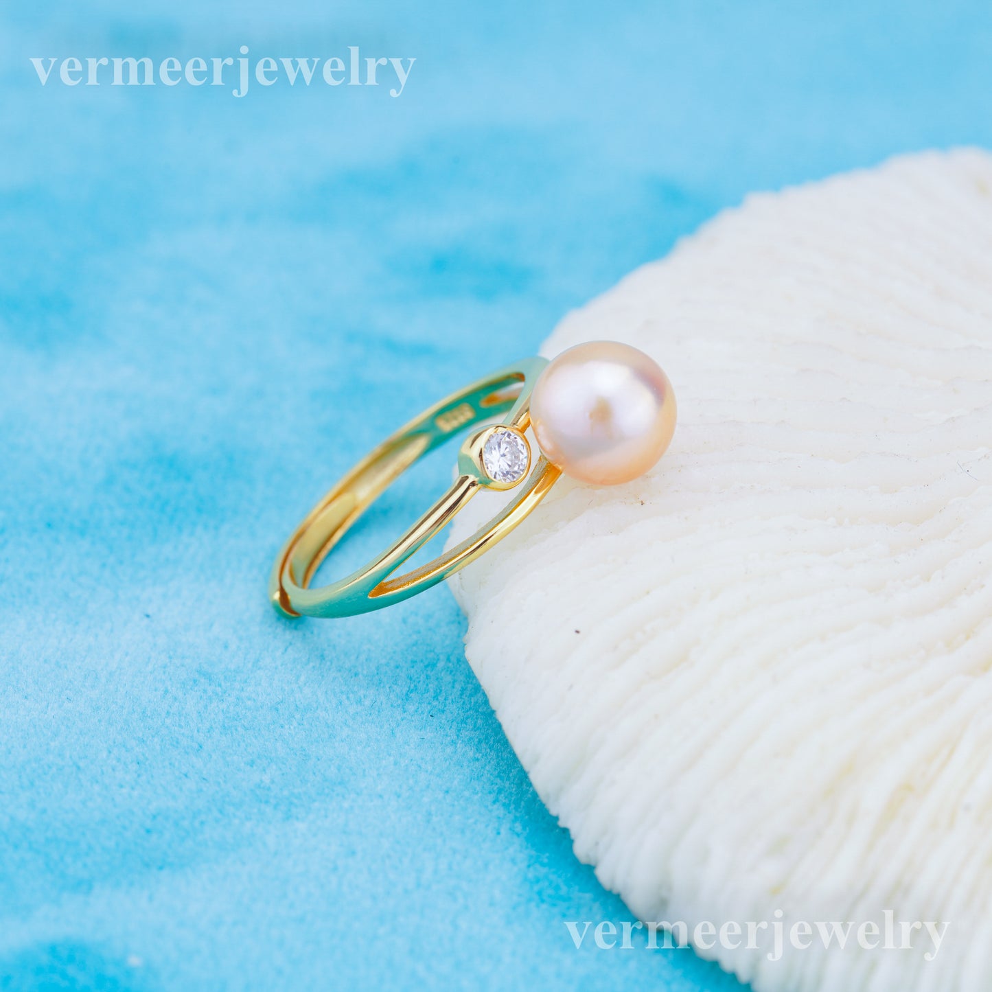 r010919 DIY 6-8mm Natural Freshwater pearl Ring accessory 925 sterling silver Adjustable size engagement jewelry ring for women
