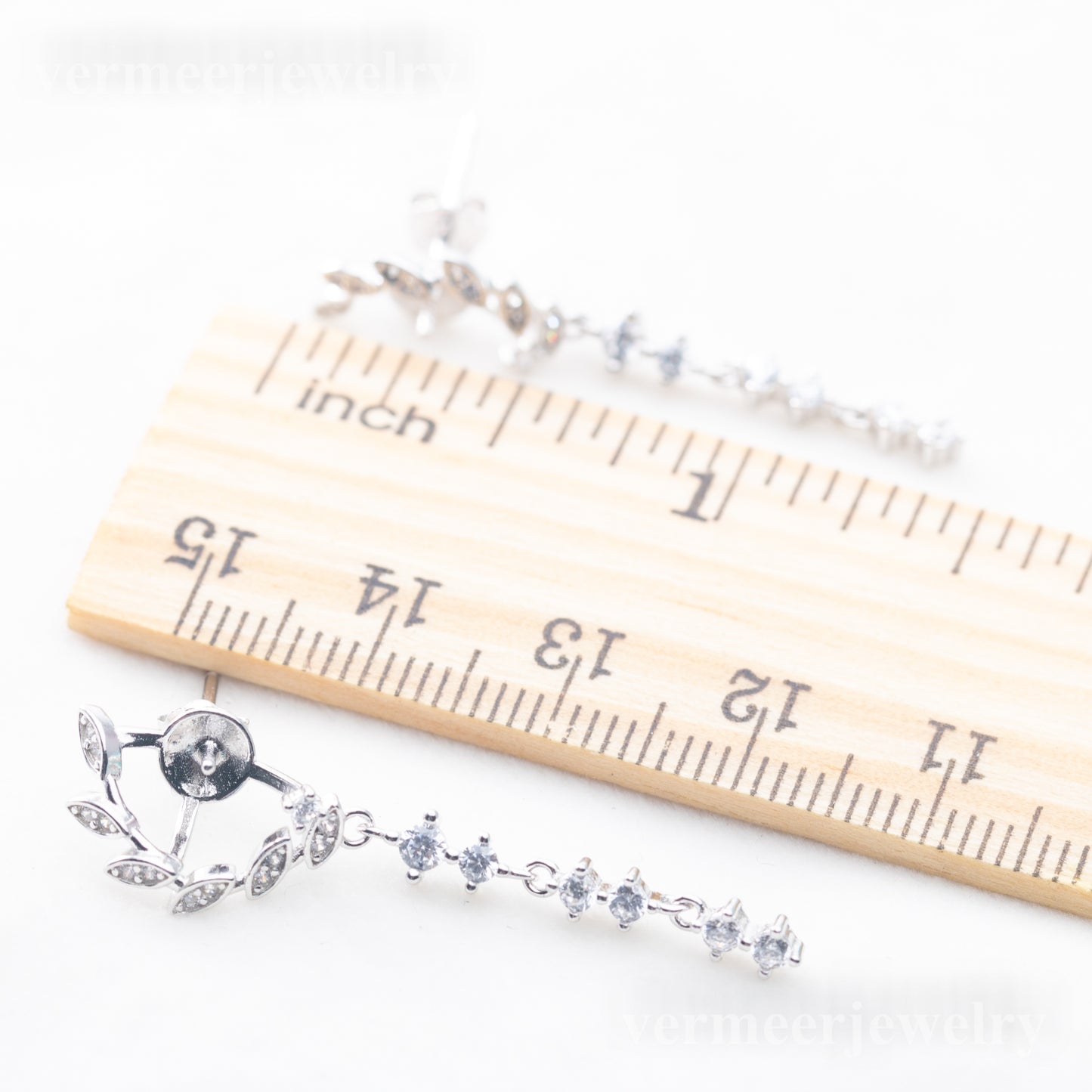 e010832 S925 pearl earring 925 sterling silver DIY 7-8mm Natural Freshwater pearl stud earring for women