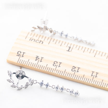 e010832 S925 pearl earring 925 sterling silver DIY 7-8mm Natural Freshwater pearl stud earring for women