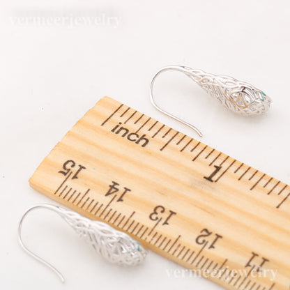 e010850 S925 pearl earring 925 sterling silver DIY 7-8mm Natural Freshwater pearl stud earring for women
