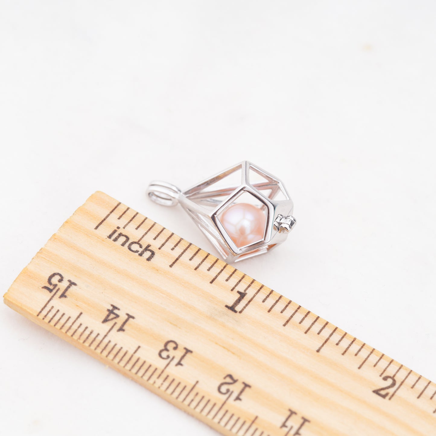 C030096 sterling silver Freshwater pearl cage pendant necklace jewelry locket for pearl party