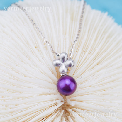 P011031 DIY 6-8mm Natural Freshwater pearl pendant accessory 925 sterling silver engagement jewelry necklace for women