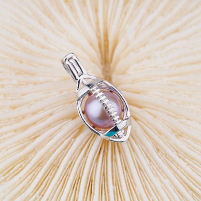 C030083 sterling silver Freshwater pearl cage pendant necklace jewelry locket for pearl party