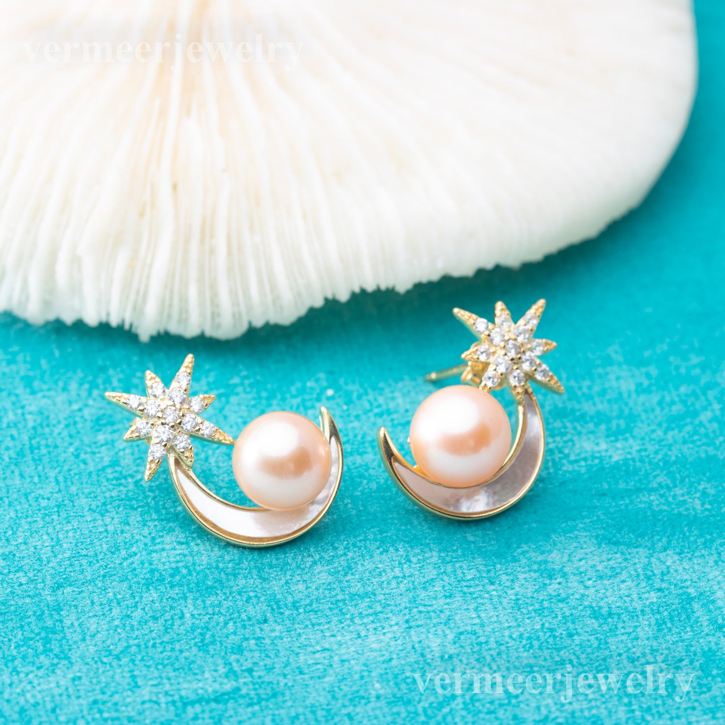 e010833 S925 pearl earring 925 sterling silver DIY 7-8mm Natural Freshwater pearl stud earring for women