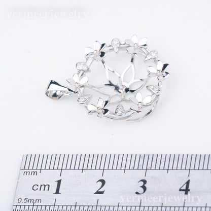 P010870 DIY 9-12mm Natural Freshwater pearl pendant accessory 925 sterling silver engagement jewelry necklace for women