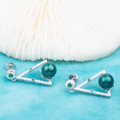 e010771 S925 pearl earring 925 sterling silver DIY 7-8mm Natural Freshwater pearl stud earring for women