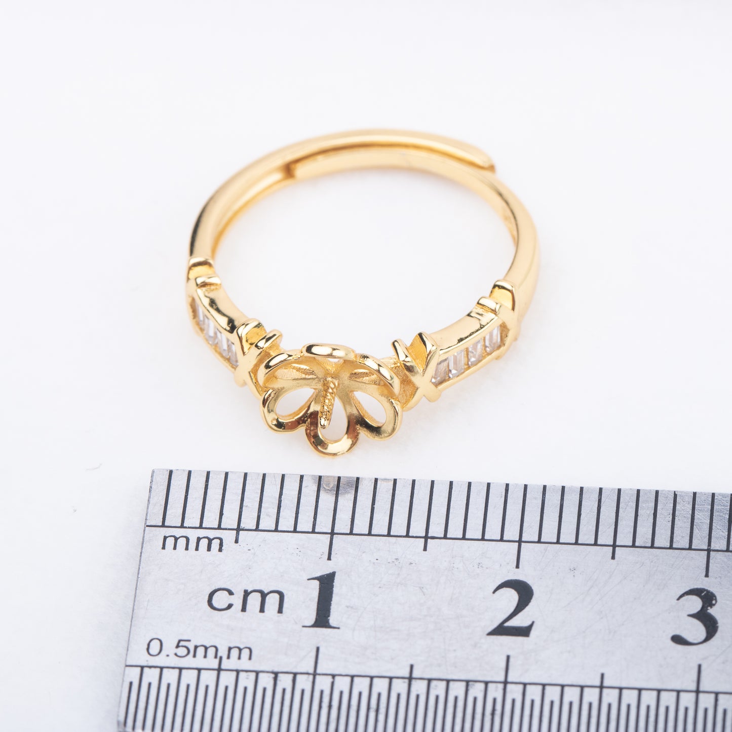r010679 DIY 7-8mm Natural Freshwater pearl Ring accessory 925 sterling silver Adjustable size engagement jewelry ring for women