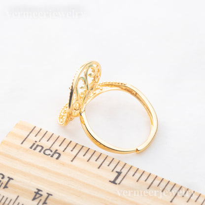 r010865 DIY 6-8mm Natural Freshwater pearl Ring accessory 925 sterling silver Adjustable size engagement jewelry ring for women