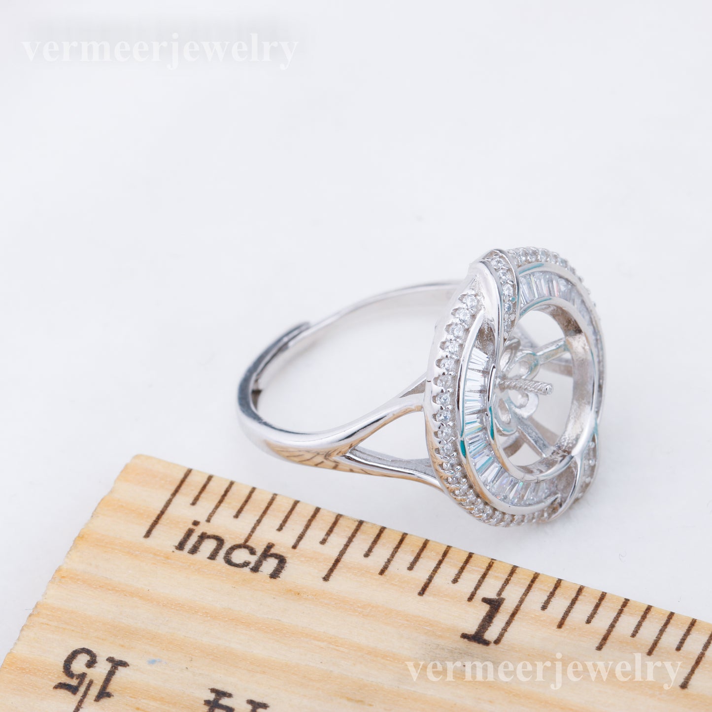 re010915 DIY 9-11mm Natural Freshwater pearl Ring accessory 925 sterling silver Adjustable size engagement ring for women