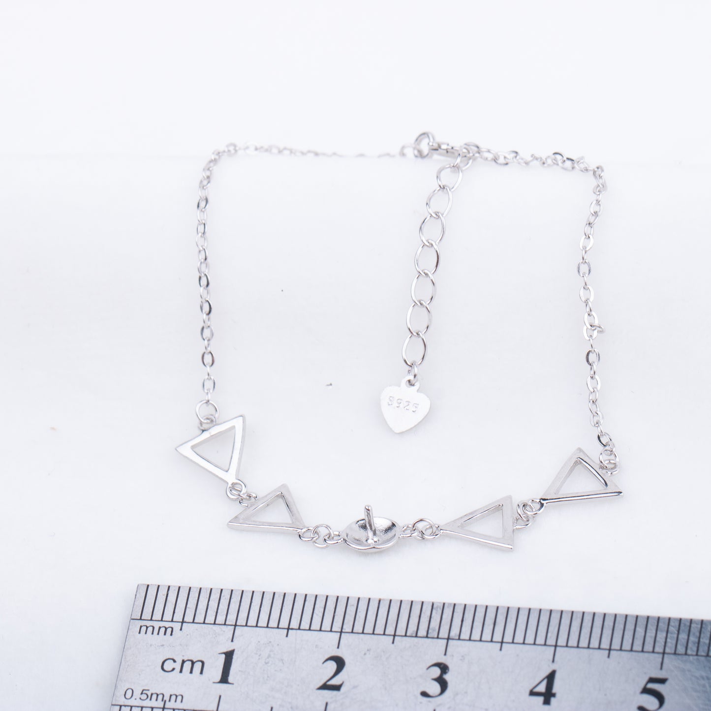 b010179 DIY 7-8mm Natural Freshwater pearl bracelet accessory 925 sterling silver adjustable chain bracelet for women