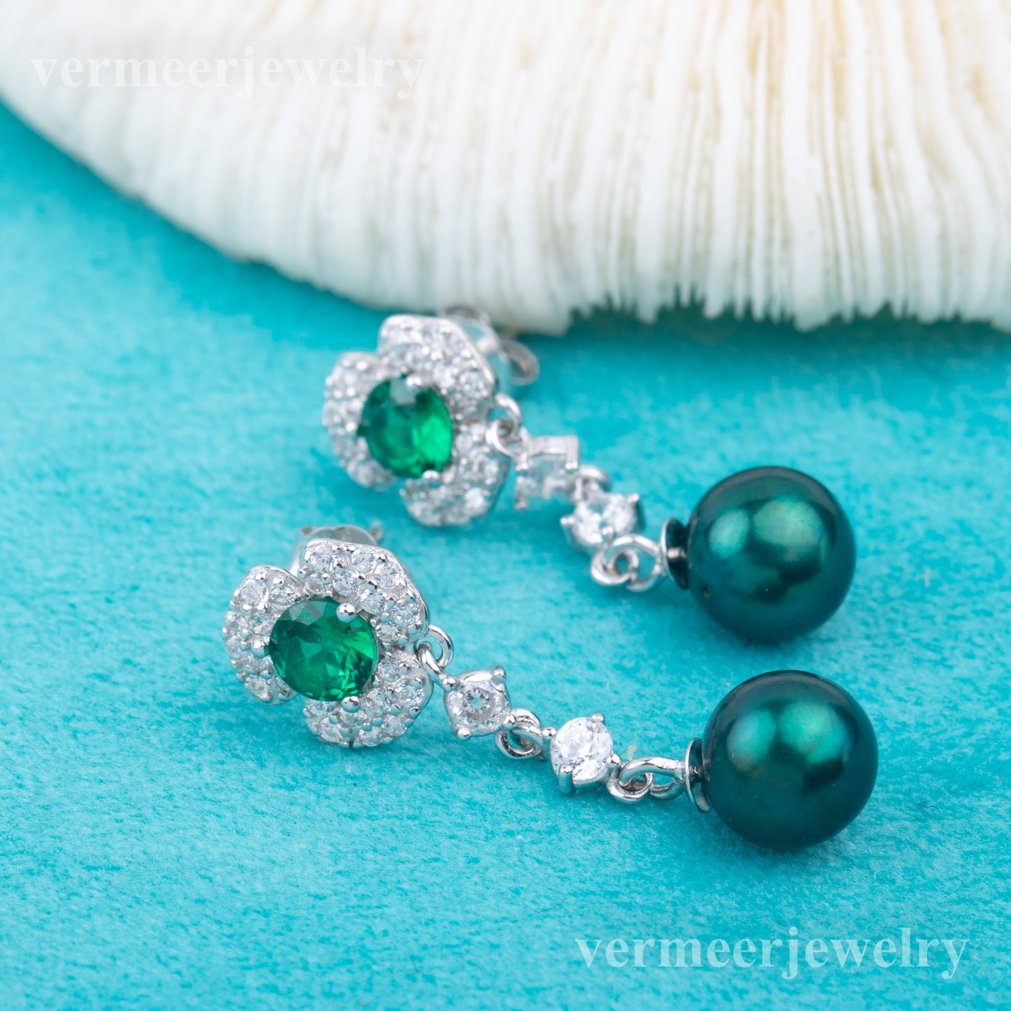 e010784 S925 pearl earring 925 sterling silver DIY 7-8mm Natural Freshwater pearl stud earring for women